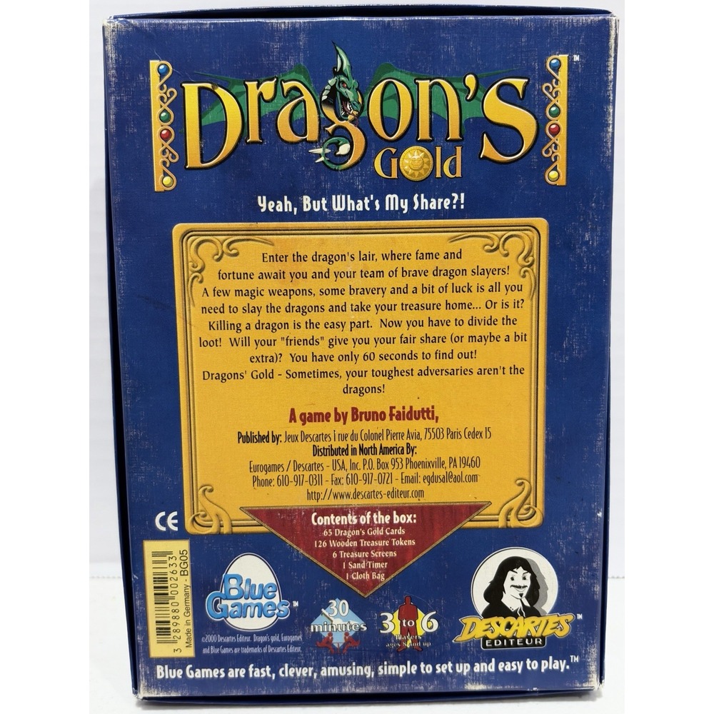DRAGON'S GOLD Game Bruno Faidutti Descartes Eurogames 1 Yellow 1 Silver Missing - Picture 8 of 8